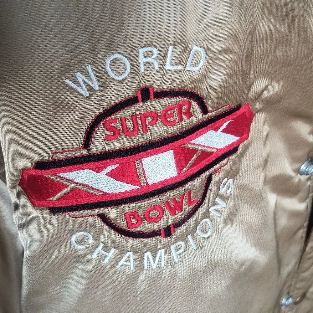 VTG NFL Super Bowl 19 Champions San Francisco 49ers Gold Bomber Starter Jacket - Picture 6 of 17